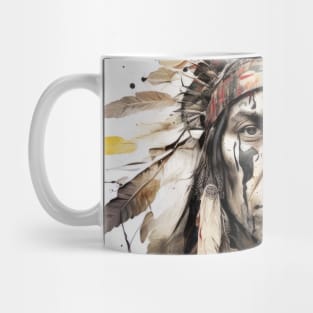 Native American Indian Portrait Warrior Painting Historic Adventure Mug